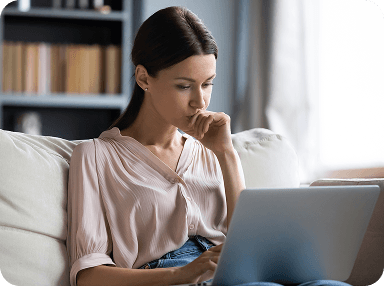 A woman engaged in thought